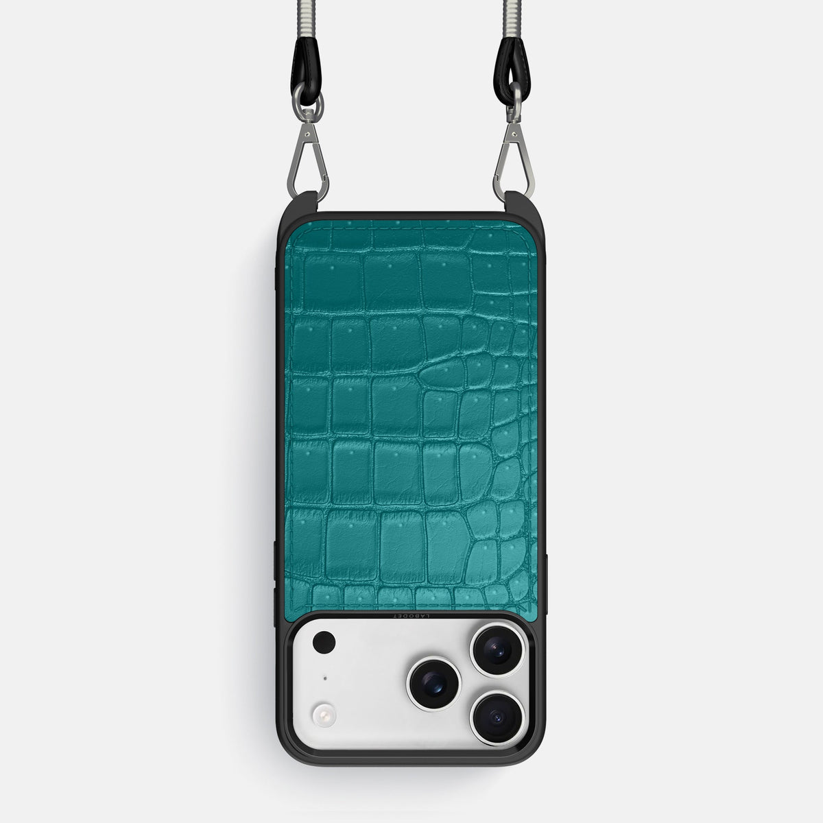 Crossbody Sport Case For iPhone 18 Pro In Porosus Crocodile -1 | Celadon