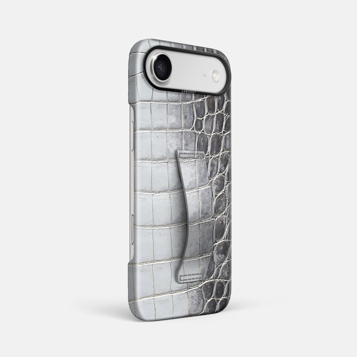 Finger Case For iPhone 17 Air In Himalayan Crocodile -2 | Silver-Black