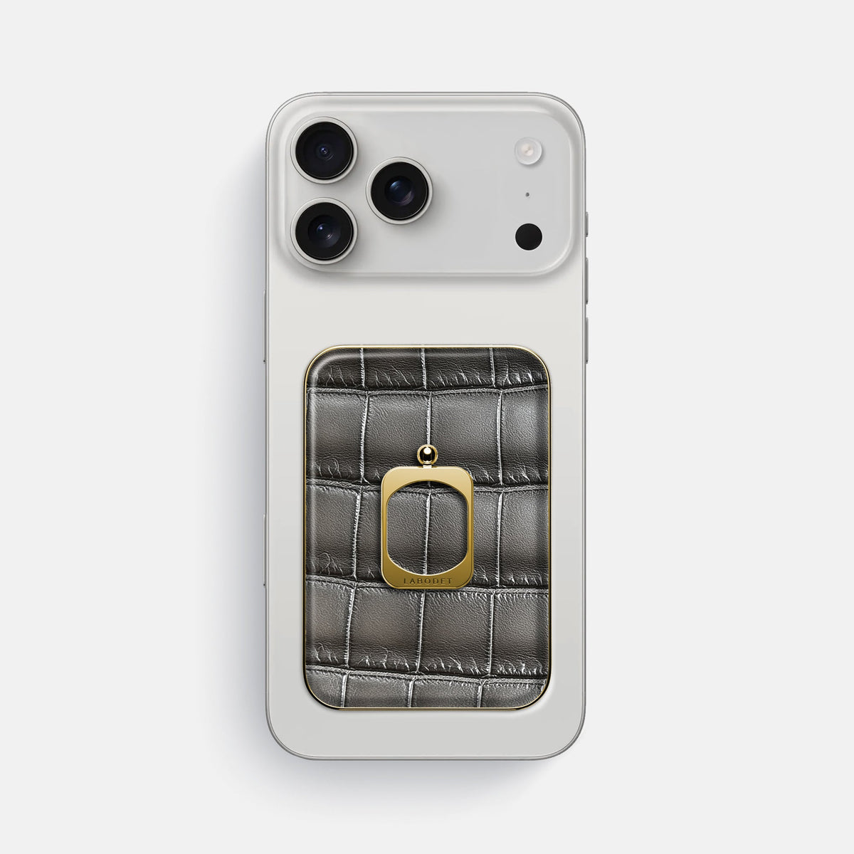 MagSafe Ring For iPhone 18 Pro Max In Patina Alligator -2 | Grey-Gold