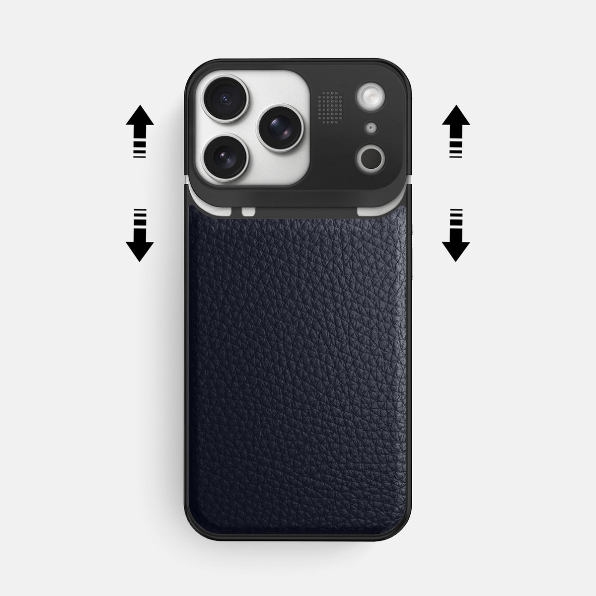 Metal Case For iPhone 17 Pro Max In Calf -2 | Marine-Black