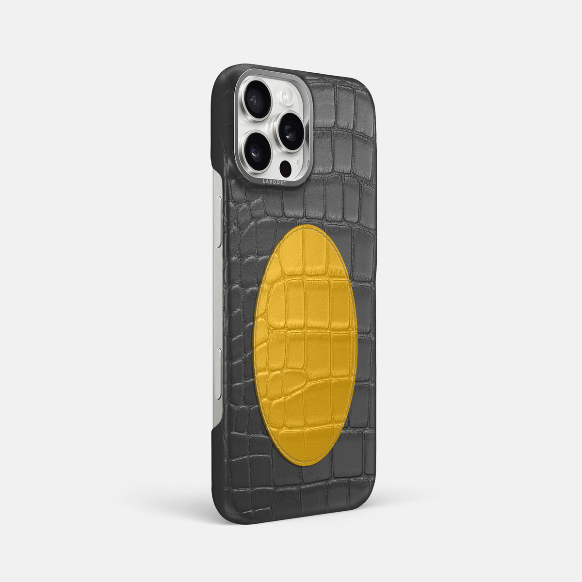Classic Case With Oval For iPhone 16 Pro Max In Alligator -2 | Grey-Steel