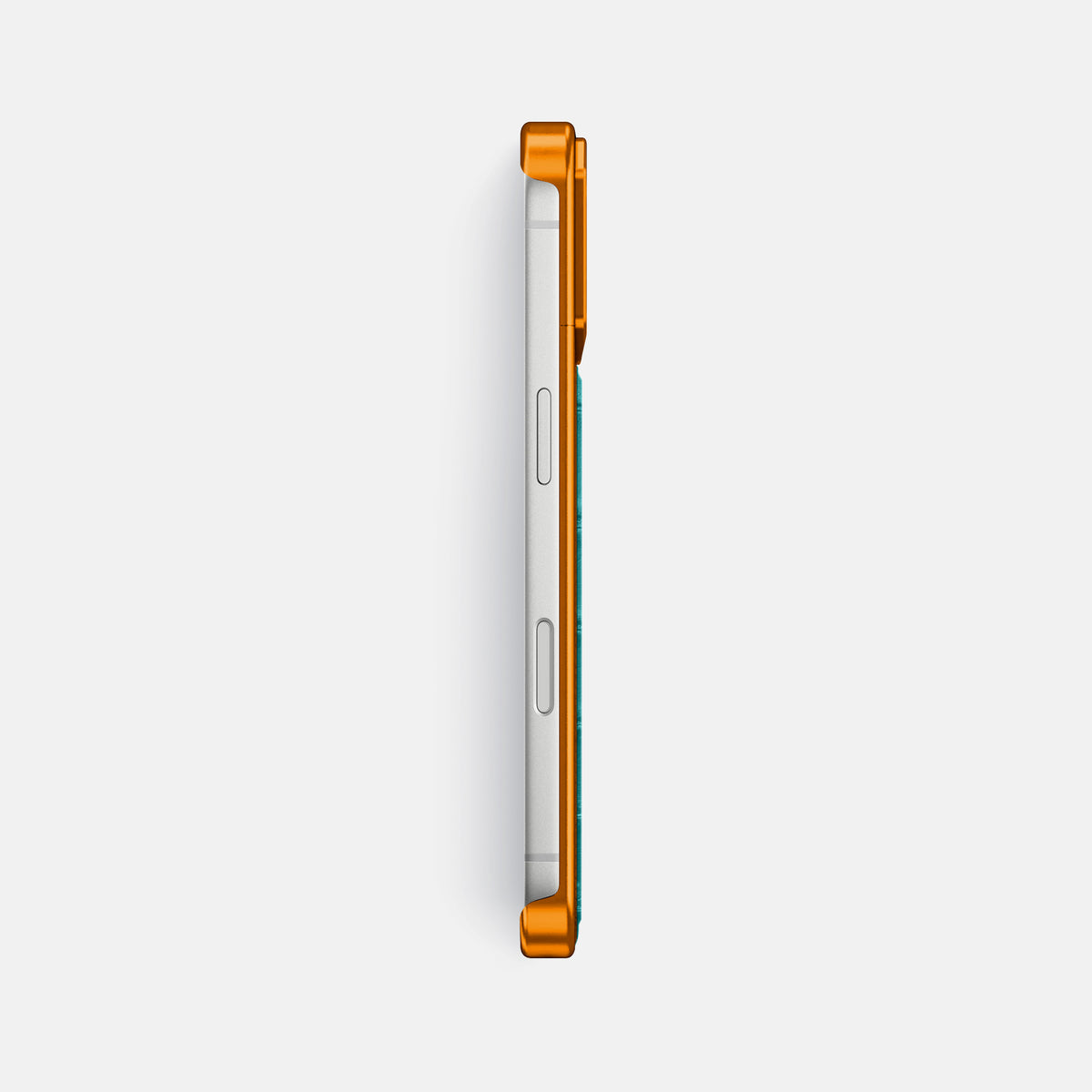 Metal Case For iPhone 17 Pro Max In Porosus Crocodile -3 | Celadon-Orange