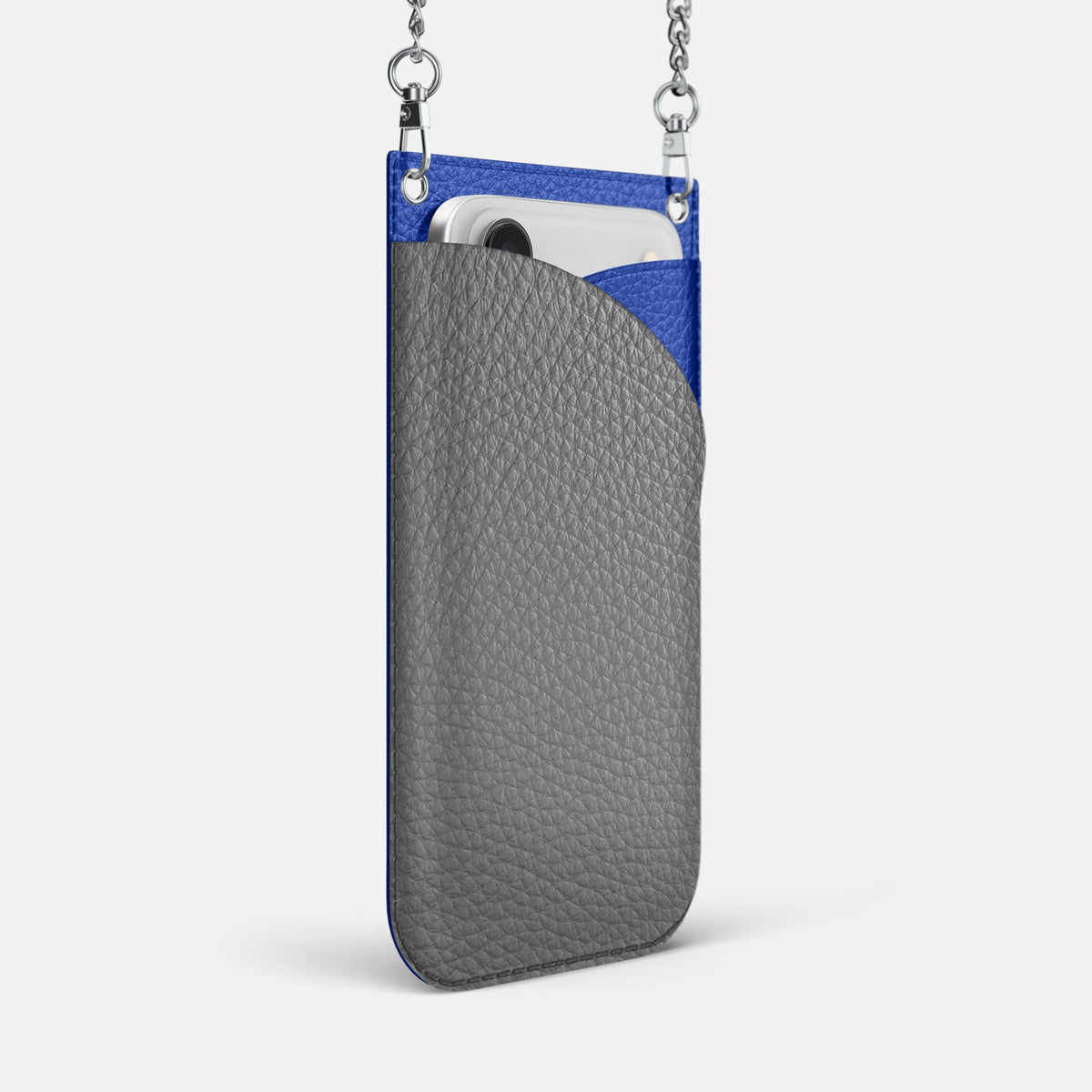 Crossbody Bag For iPhone 18 Pro Max In Calf -2 | Souris-Steel