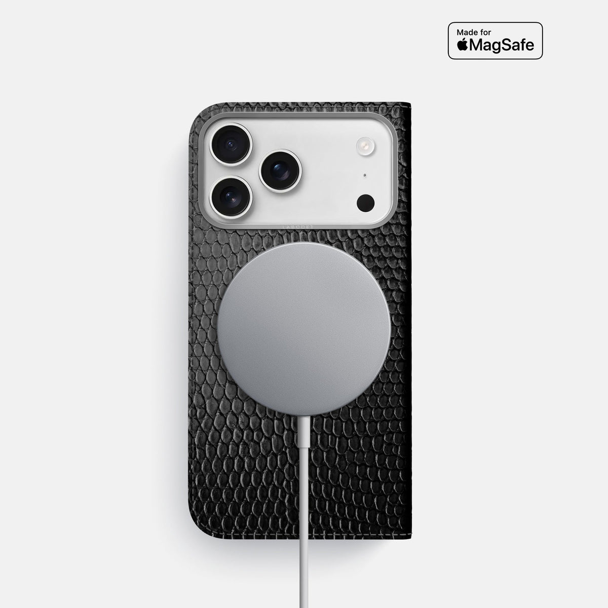 Folio Case For iPhone 18 Pro In Lizard -3 | Black-Steel