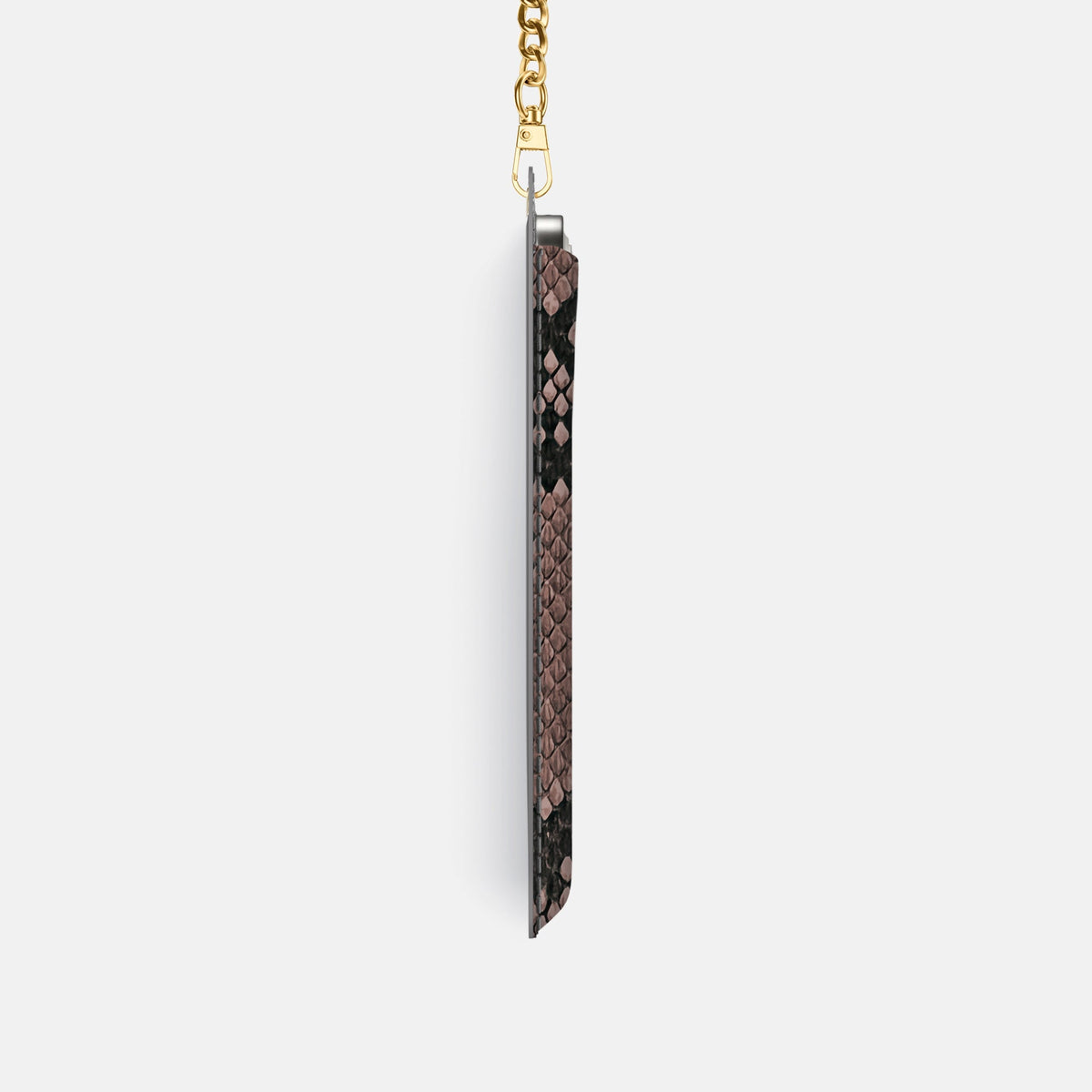 Crossbody Bag For iPhone 18 Pro In Deluxe Python -4 | Mahogany-Brown-Gold