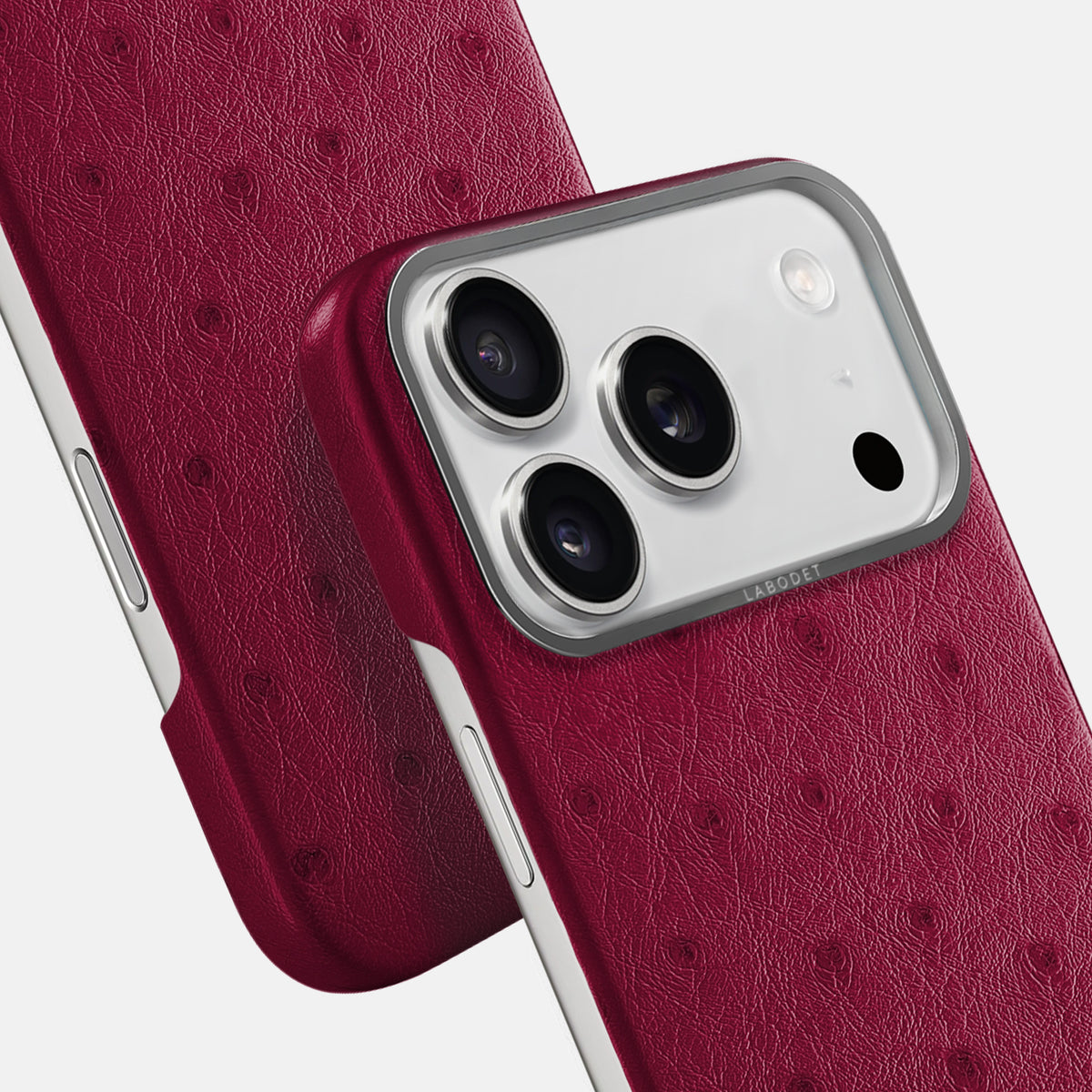 Classic Case For iPhone 17 Pro In Ostrich -6 | Bordeaux-Steel