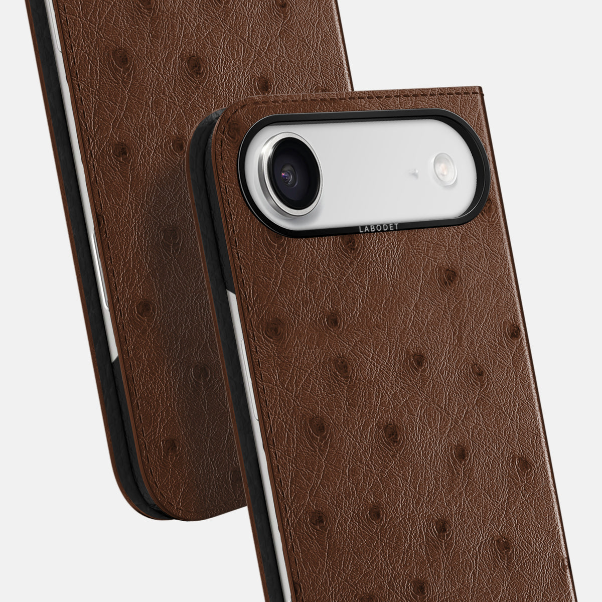 Folio Case For iPhone 17 Air In Ostrich -5 | Chocolate-Black