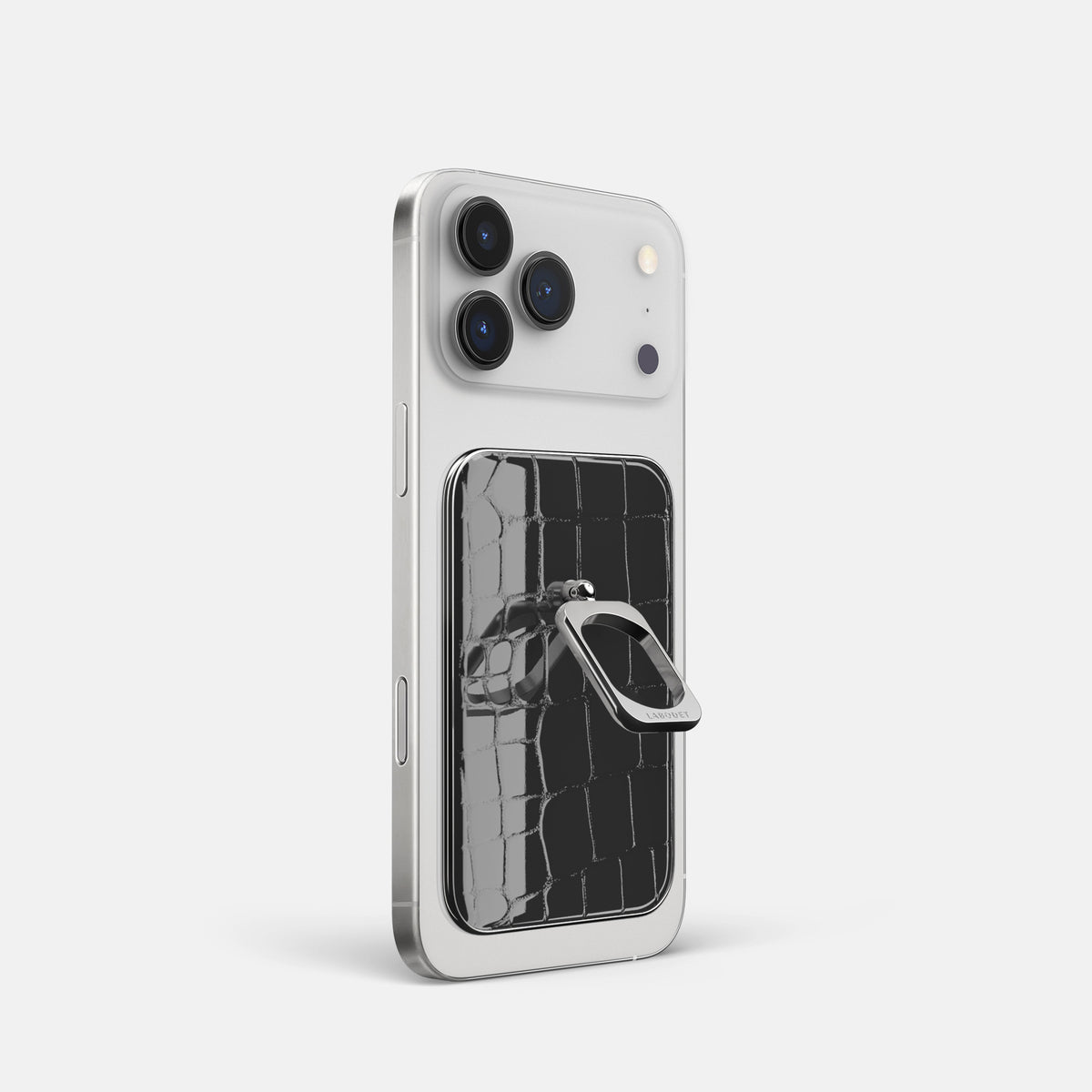 MagSafe Ring For iPhone 17 Pro In Shiny Alligator -1 | Black-Steel