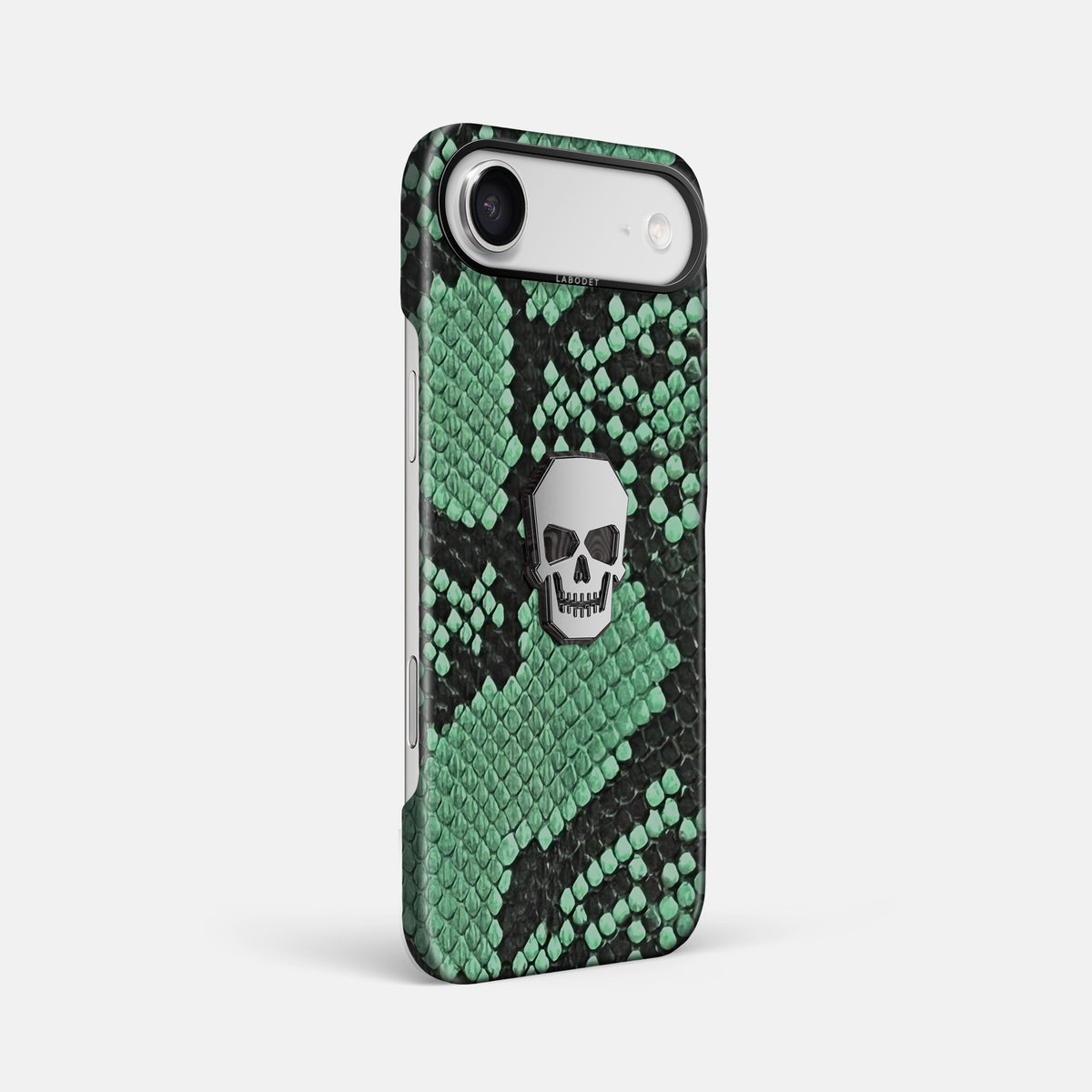 Classic Case With Titanium Skull For iPhone 17 Air In Deluxe Python -2 | Forest-Green-Black