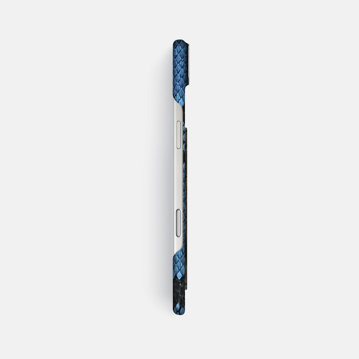 Classic Case With Carbon Dragon For iPhone 17 Air In Deluxe Python -3 | Blue-Jeans-Steel