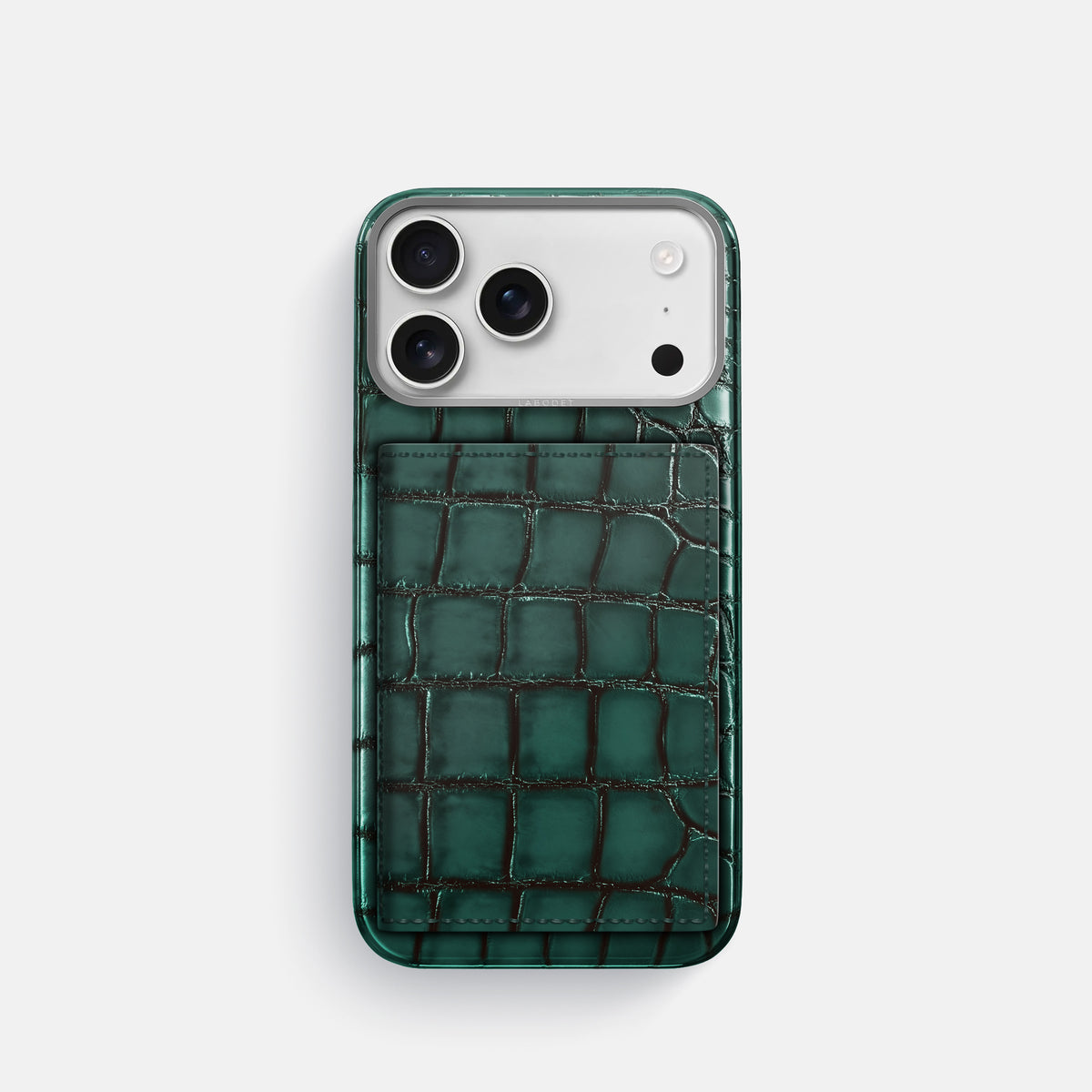 Bi-Fold Case For iPhone 17 Pro In Patina Alligator -1 | Green-Steel