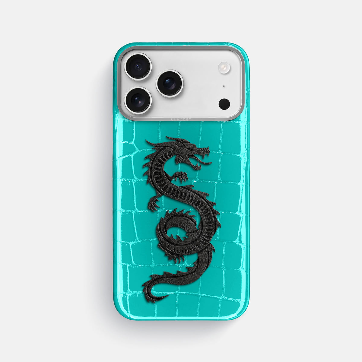 Classic Case With Carbon Dragon For iPhone 17 Pro Max In Shiny Alligator -1 | Mint-Steel