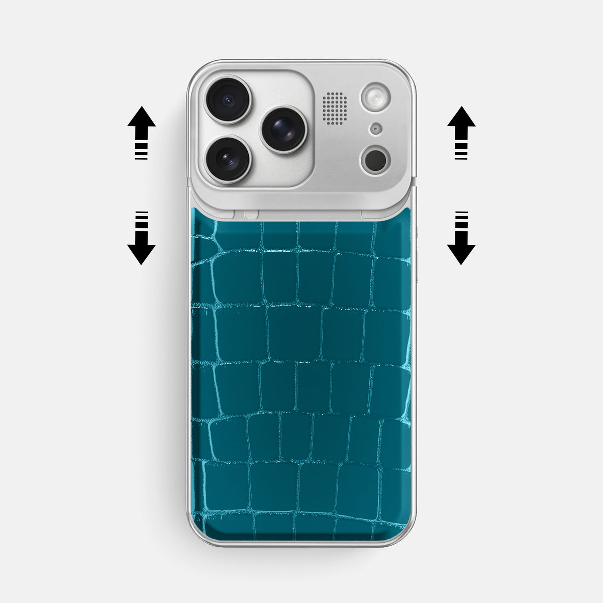 Metal Case For iPhone 17 Pro Max In Shiny Alligator -2 | Curacao-Steel