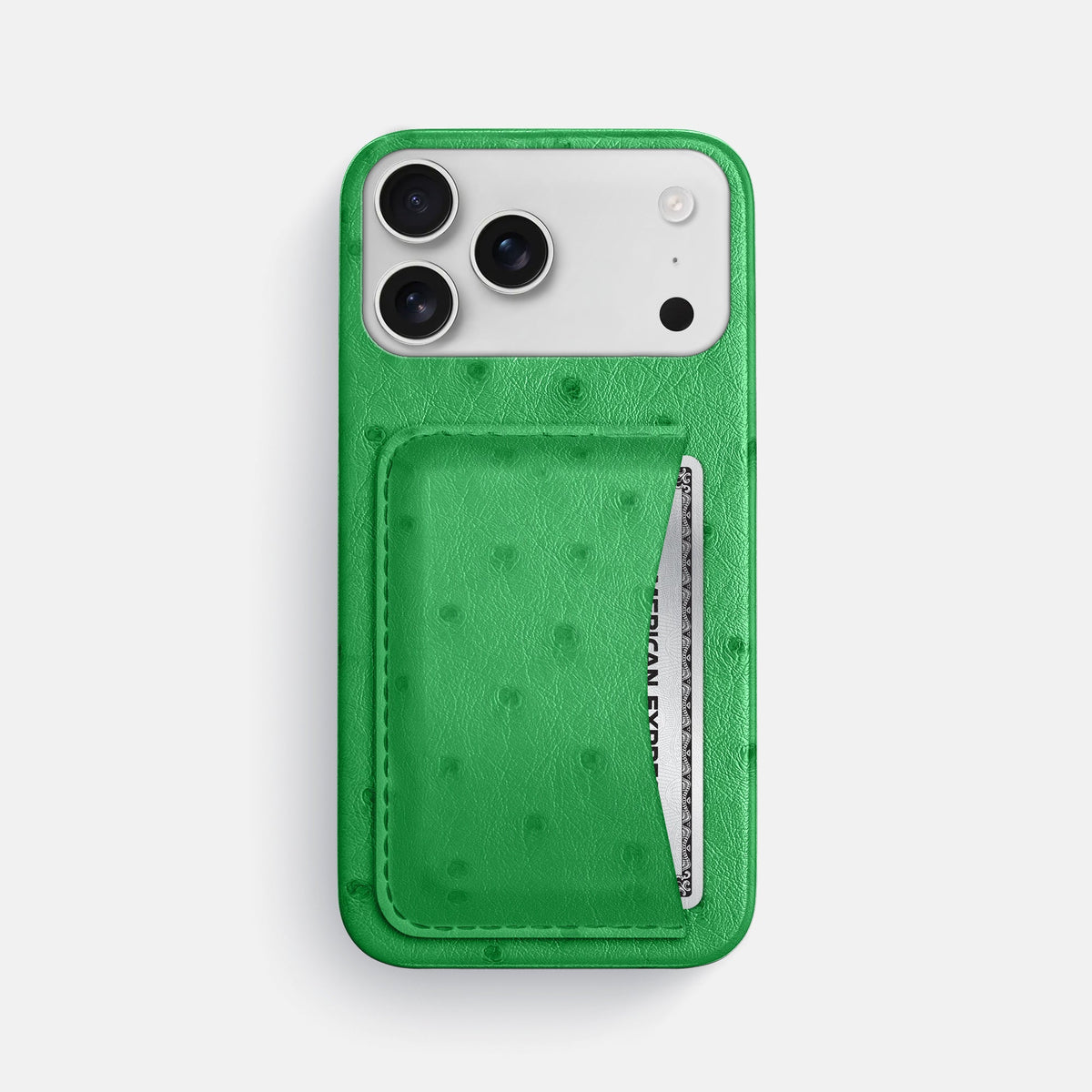 Slim Card Case For iPhone 18 Pro Max In Ostrich -1 | Kentucky-Green