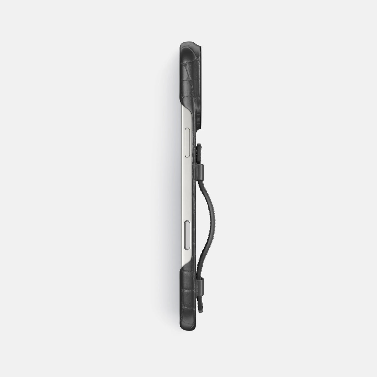 Handle Case For iPhone 17 Pro Max In Alligator -3 | Grey-Black