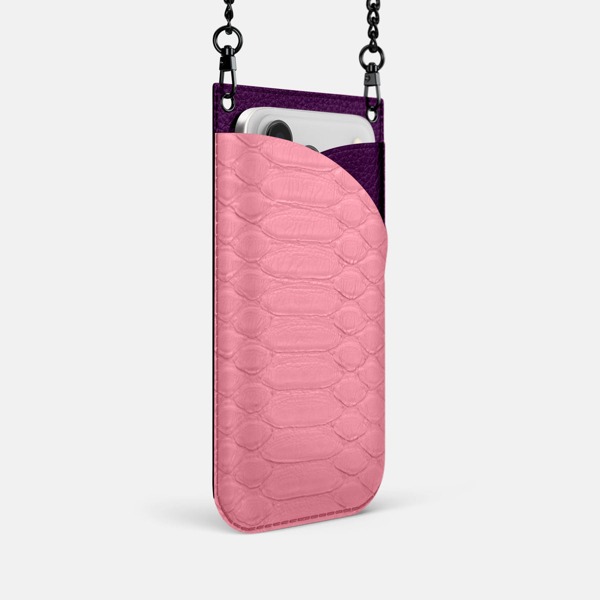 Crossbody Bag For iPhone 18 Pro In Python -2 | Pink-Black