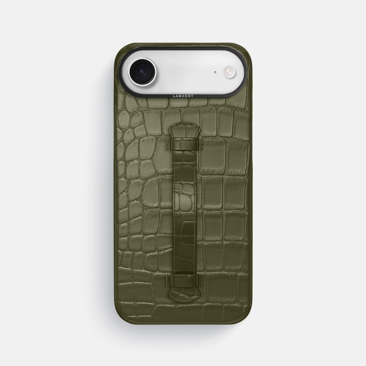 Center Handle For iPhone 17 Air In Alligator -2 | Kaki-Green-Black