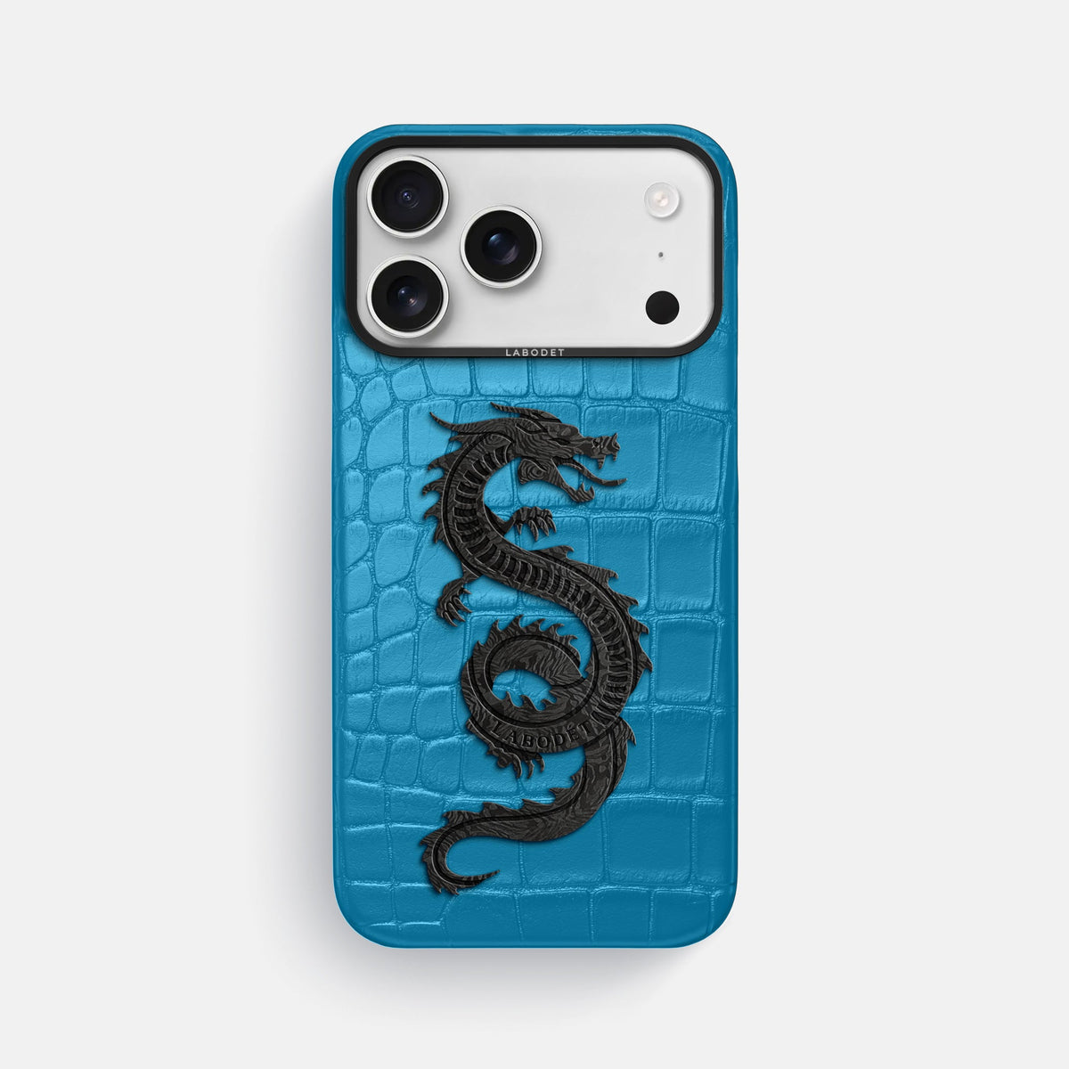 Classic Case With Carbon Dragon For iPhone 18 Pro Max In Alligator -1 | Curaçao-Blue-Black