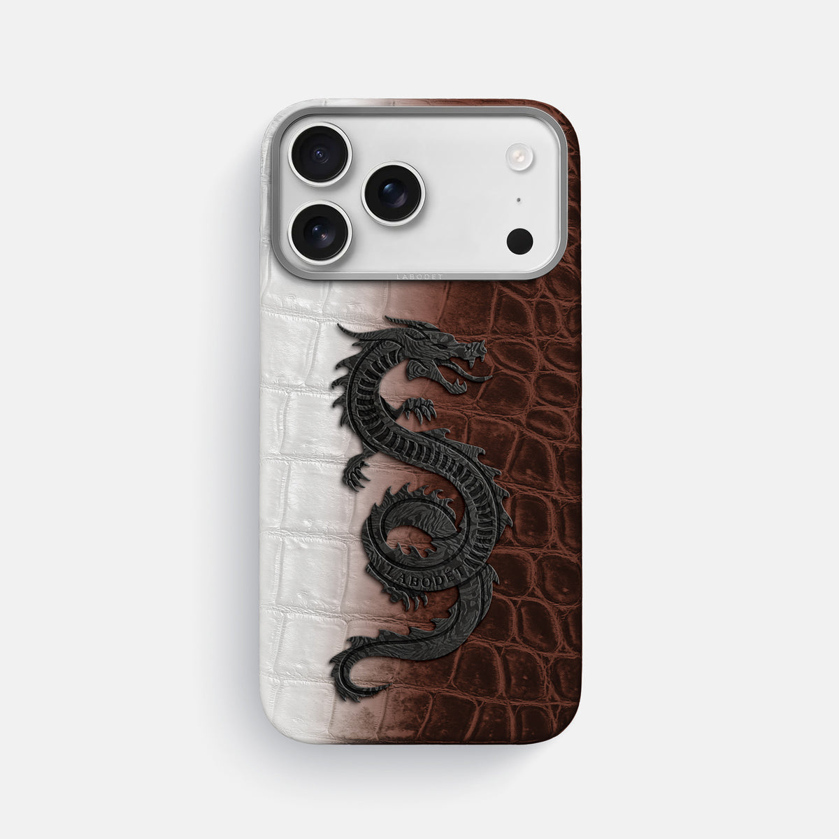 Classic Case With Carbon Dragon For iPhone 17 Pro Max In Himalayan Crocodile -1 | Dark-Brown-Steel