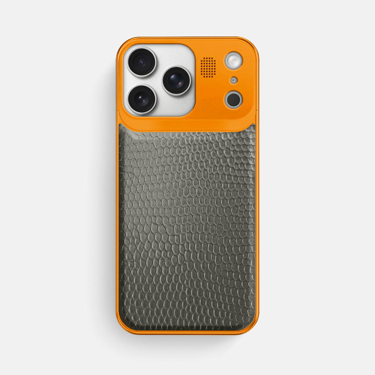 Metal Case For iPhone 17 Pro Max In Lizard -1 | Grey-Orange
