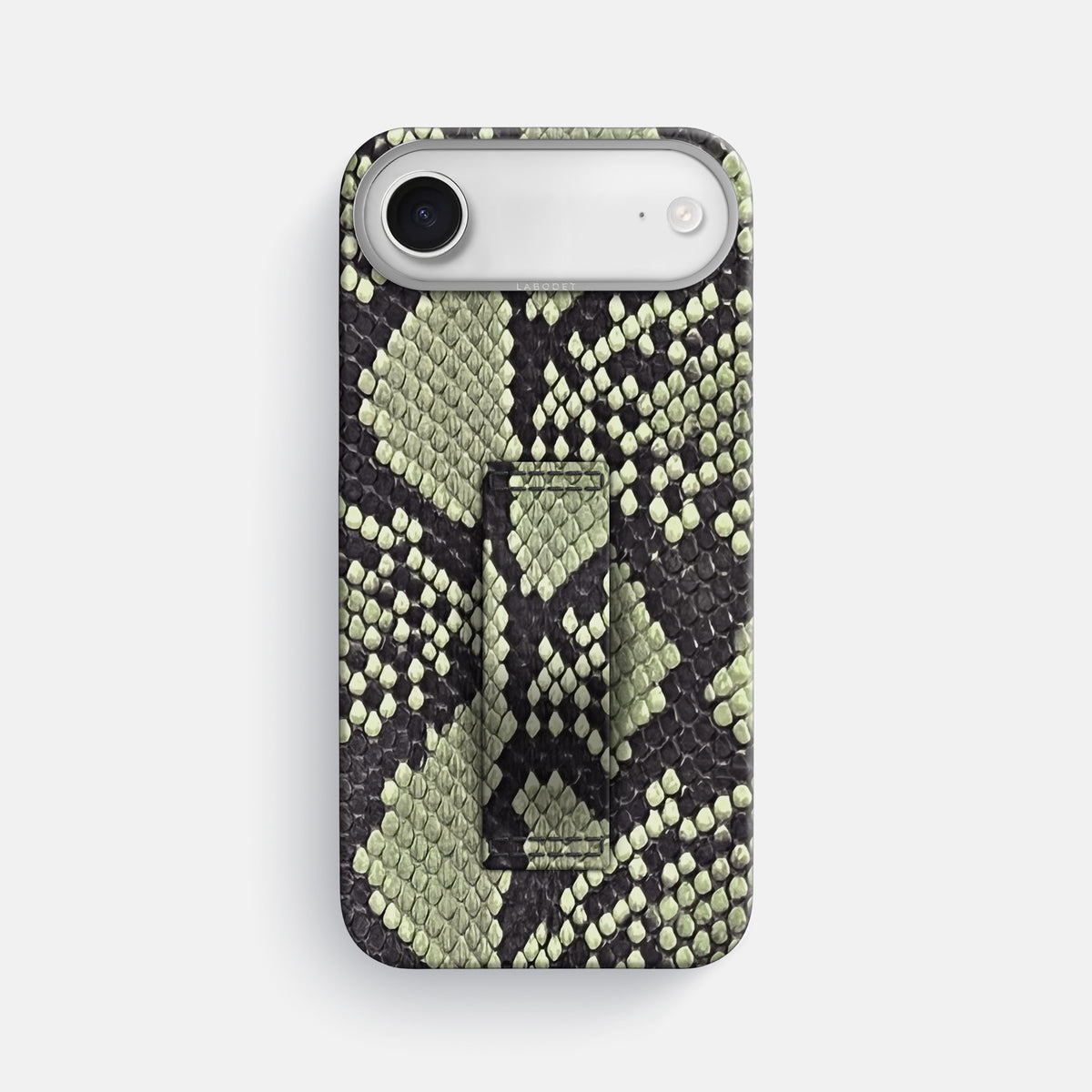 Finger Case For iPhone 17 Air In Deluxe Python -1 | Army-Green-Steel