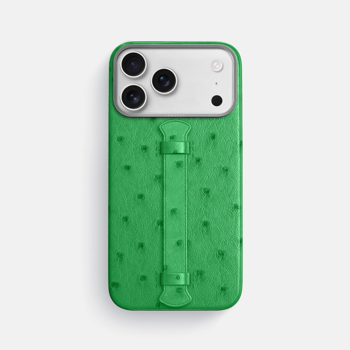 Center Handle For iPhone 18 Pro Max In Ostrich -1 | Kentucky-Green-Steel