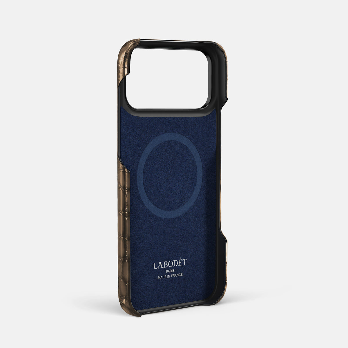 Double Card Case For iPhone 17 Pro Max In Patina Alligator -4 | Etoupe-Black