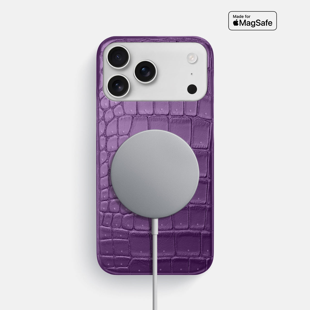 Slim Case For iPhone 18 Pro Max In Porosus Crocodile -5 | Purple