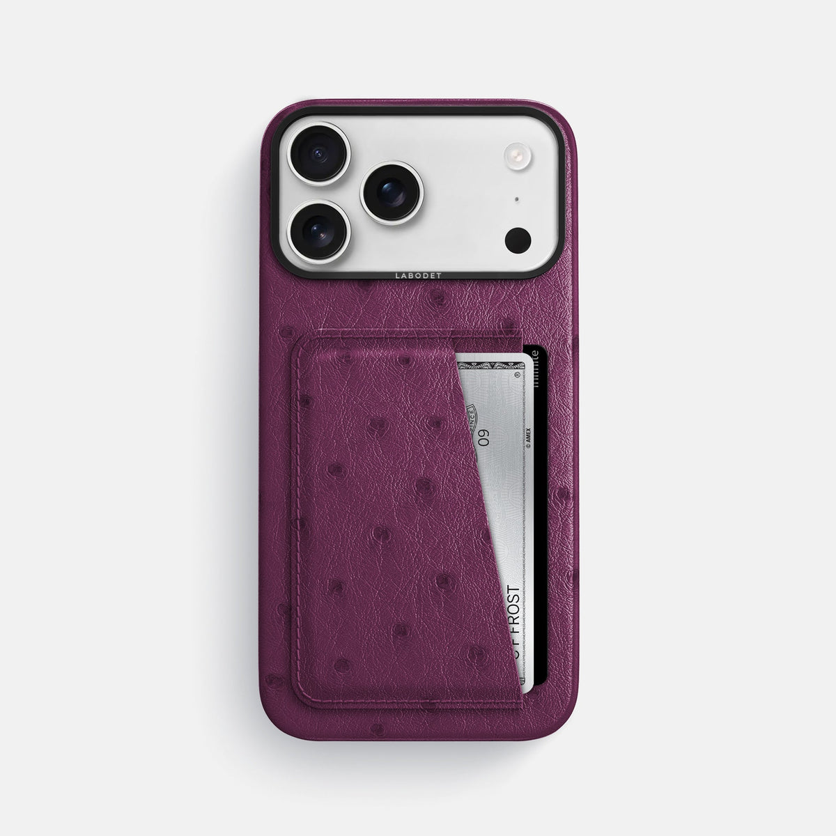 Double Card Case For iPhone 18 Pro Max In Ostrich -1 | Purple-Black