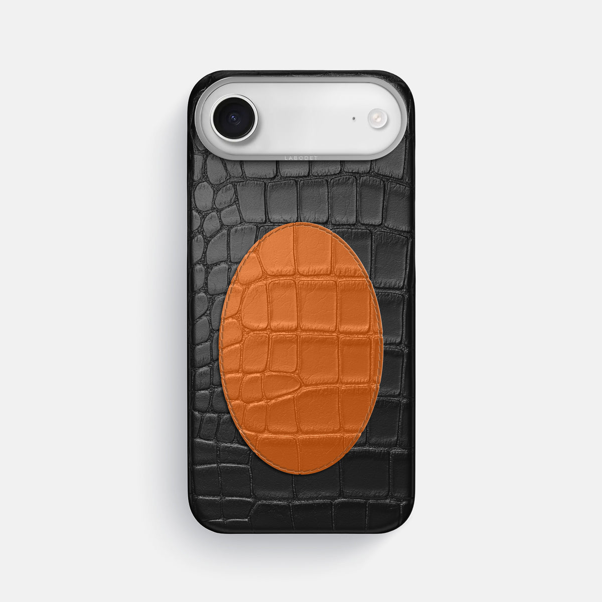 Classic Case With Oval For iPhone 17 Air In Alligator -1 | Black-Steel