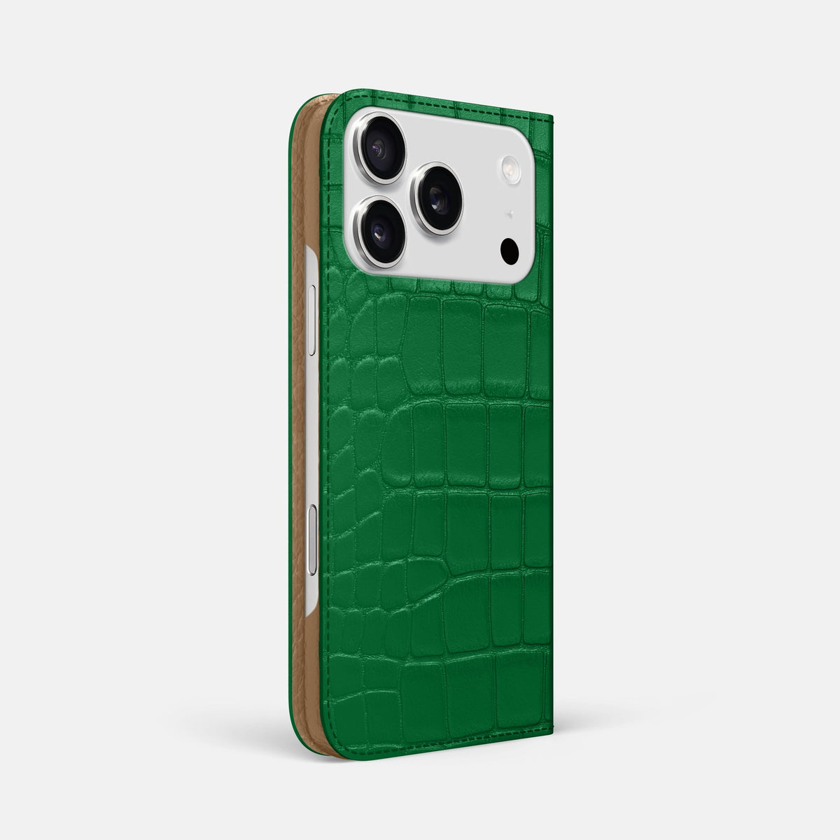 Folio Slim Case For iPhone 18 Pro Max In Alligator -1 | Forest-Green