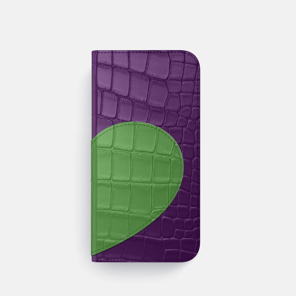 Folio Case With Heart For iPhone 18 Pro In Alligator -4 | Purple-Steel