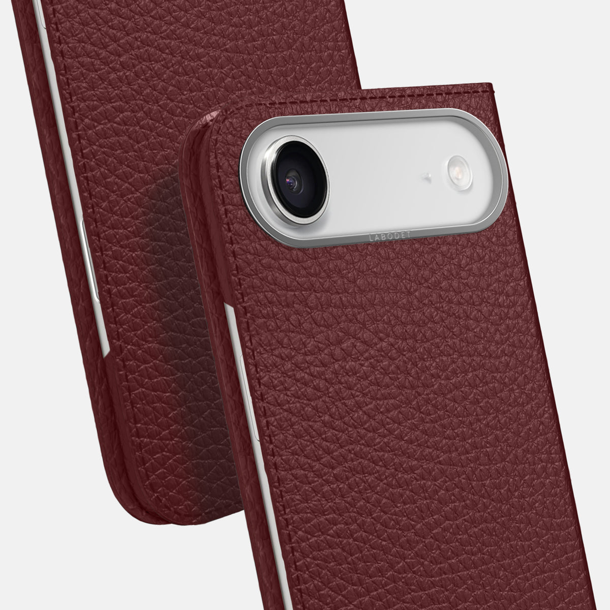 Folio Case For iPhone 17 Air In Calf -5 | Bordeaux-Steel