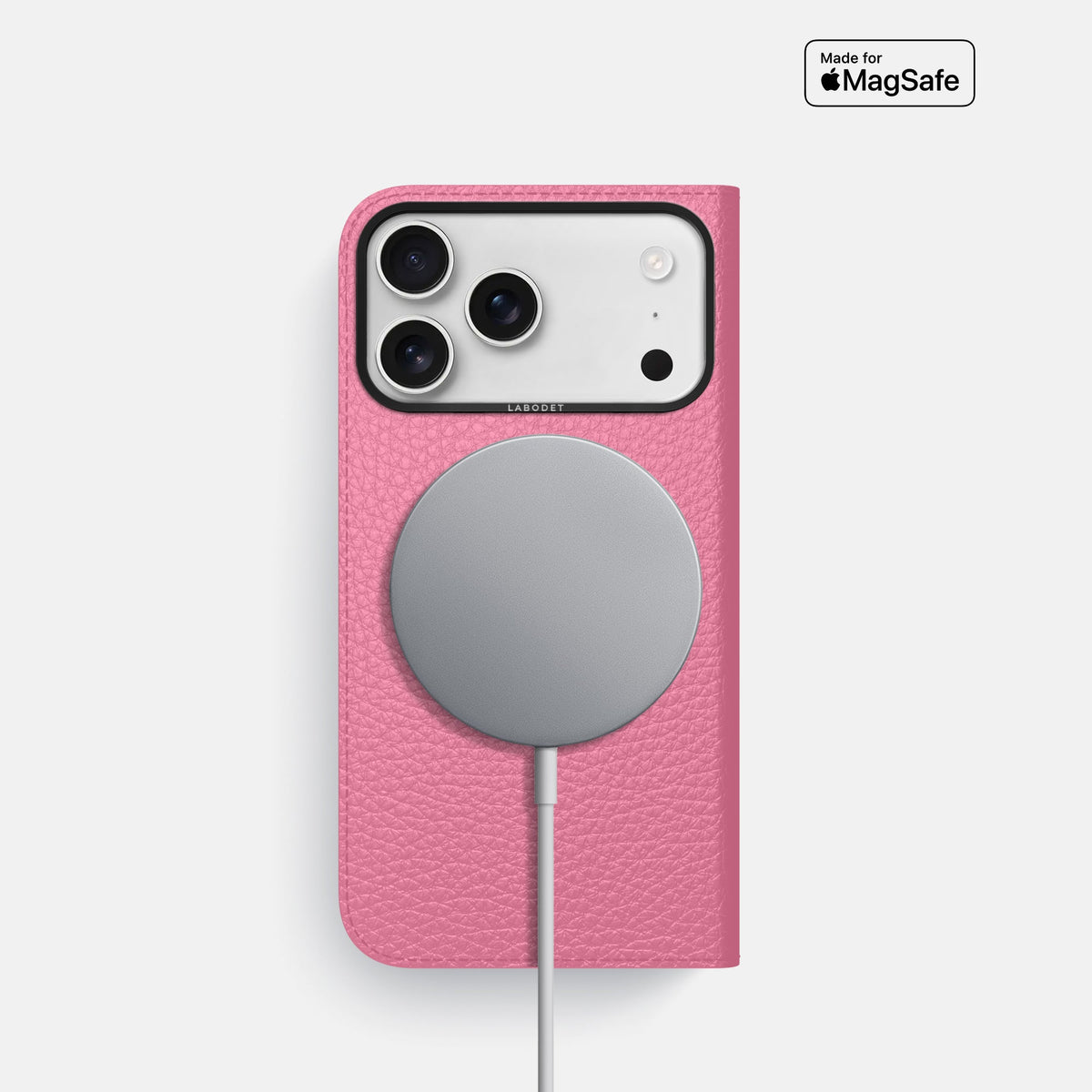Folio Case For iPhone 18 Pro In Calf -3 | Pink-Black