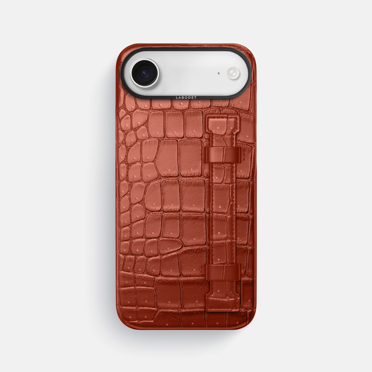 Handle Case For iPhone 17 Air In Porosus Crocodile -1 | Nuts-Black