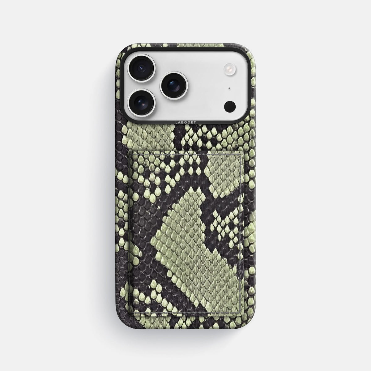Bi-Fold Case For iPhone 18 Pro Max In Deluxe Python -1 | Army-Green-Black