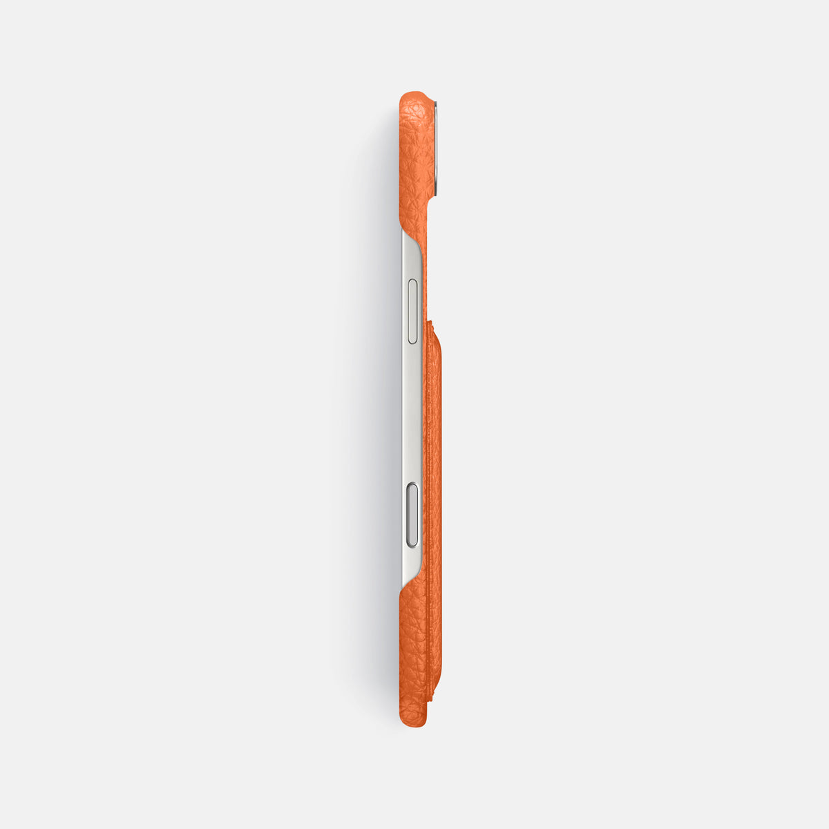 Double Card Case For iPhone 17 Air In Calf -3 | Orange-Steel