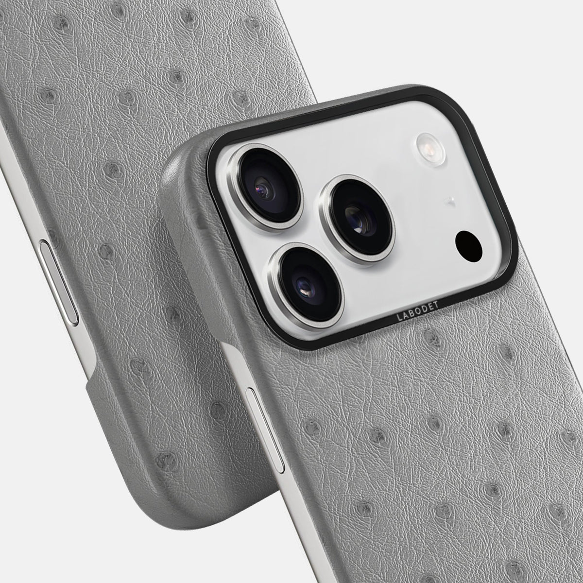 Classic Case For iPhone 18 Pro Max In Ostrich -6 | Silver-Black