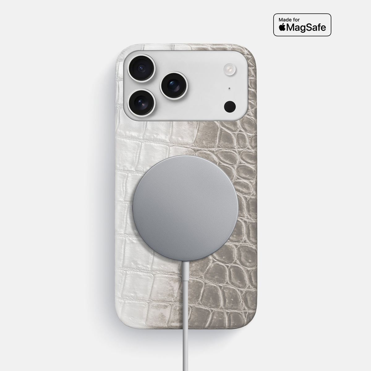 Slim Case For iPhone 17 Pro Max In Himalayan Crocodile -4 | Grey