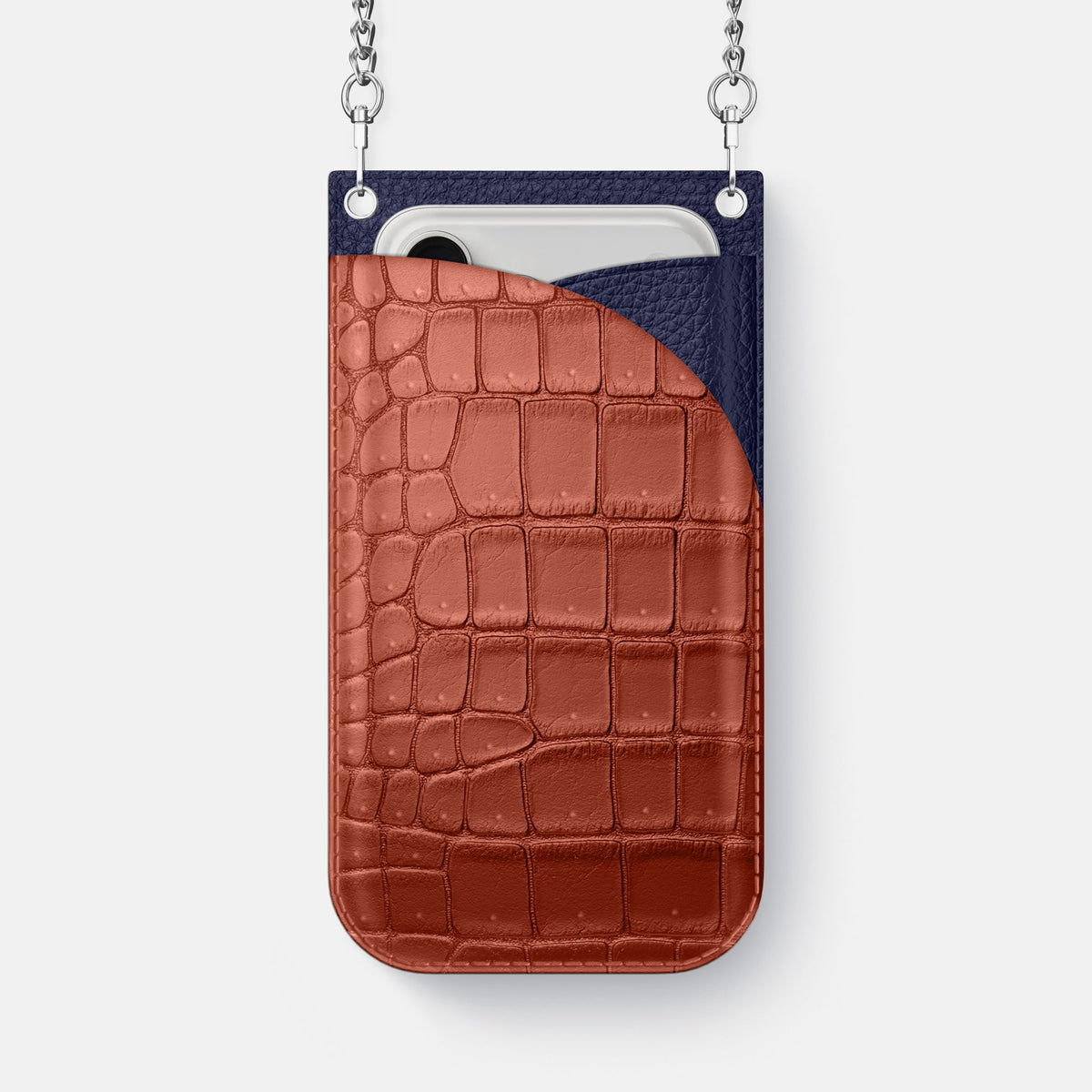 Crossbody Bag For iPhone 18 Pro Max In Porosus Crocodile -1 | Nuts-Steel