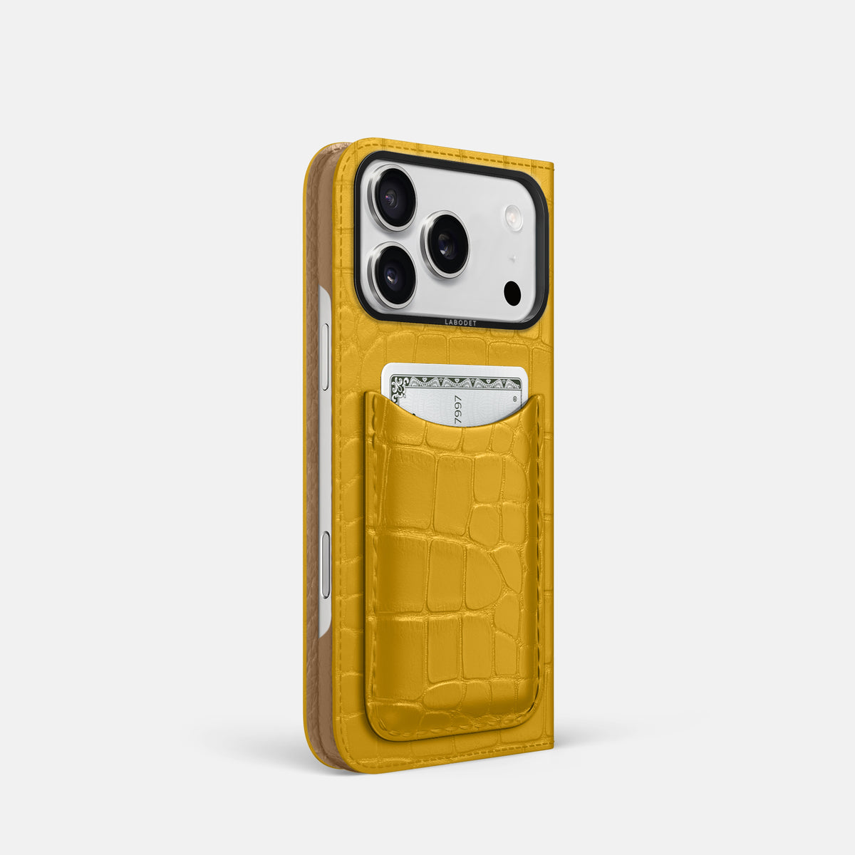 Folio Case with Card For iPhone 17 Pro In Alligator -1 | Yellow-Black