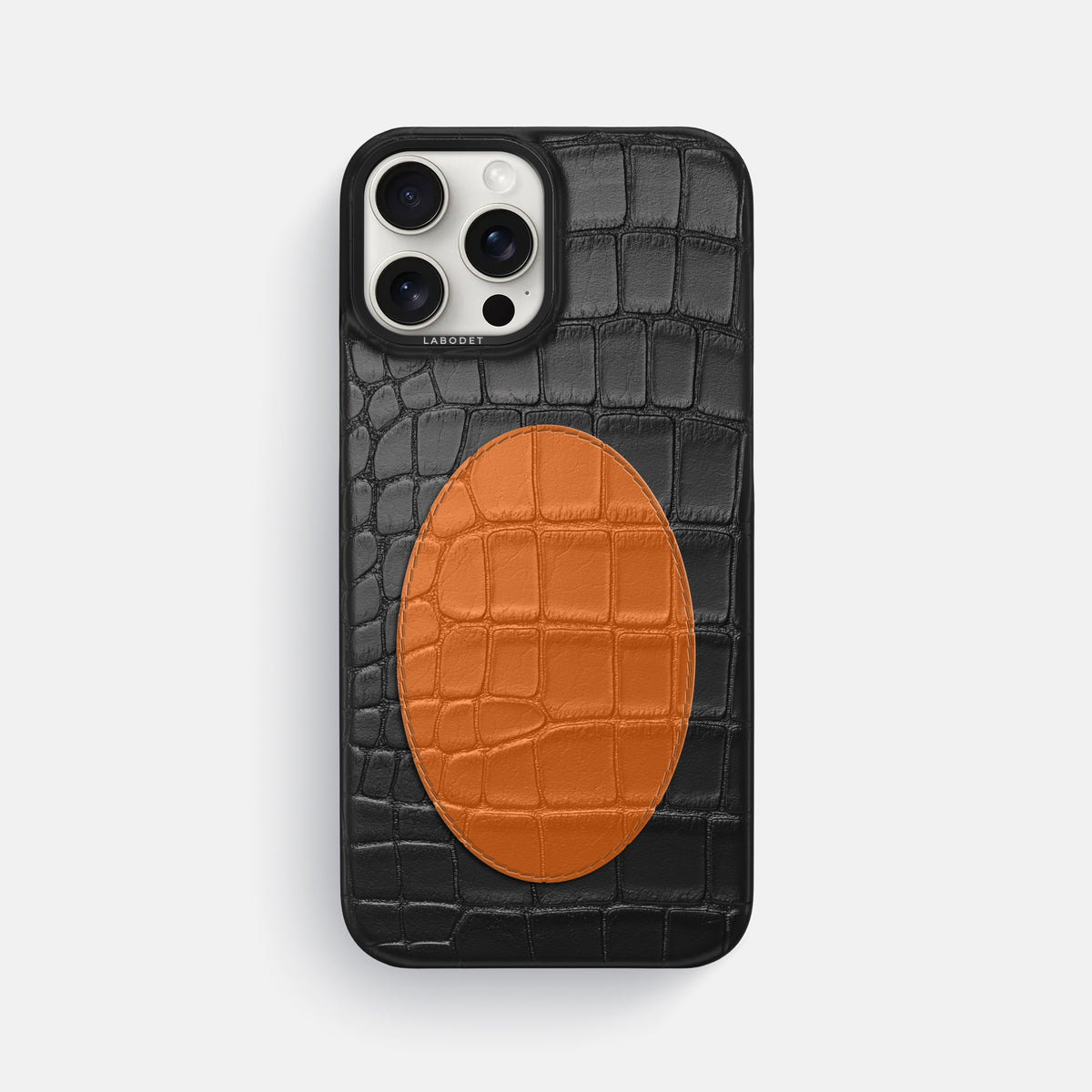 Classic Case With Oval For iPhone 16 Pro Max In Alligator -1 | Black-Black