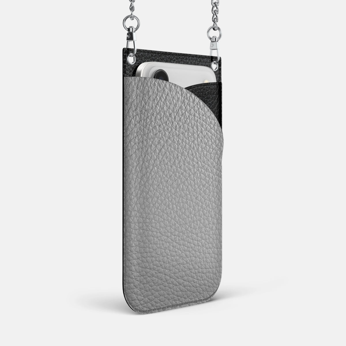 Crossbody Bag For iPhone 17 Pro Max In Calf -2 | Nuage-Steel
