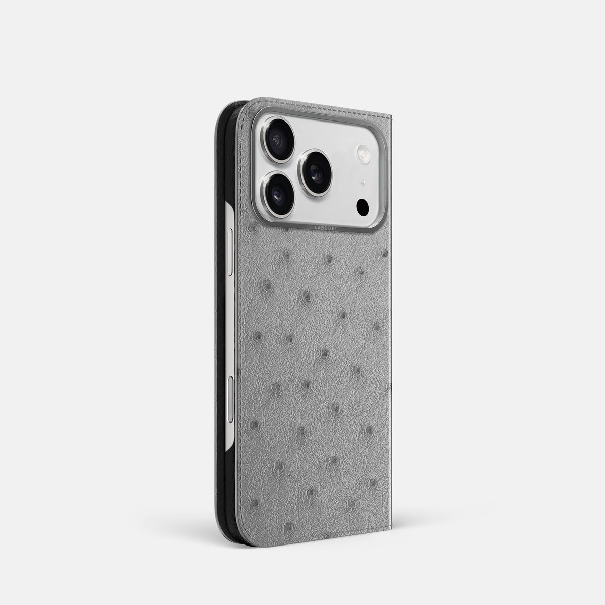 Folio Case For iPhone 17 Pro In Ostrich -1 | Silver-Steel