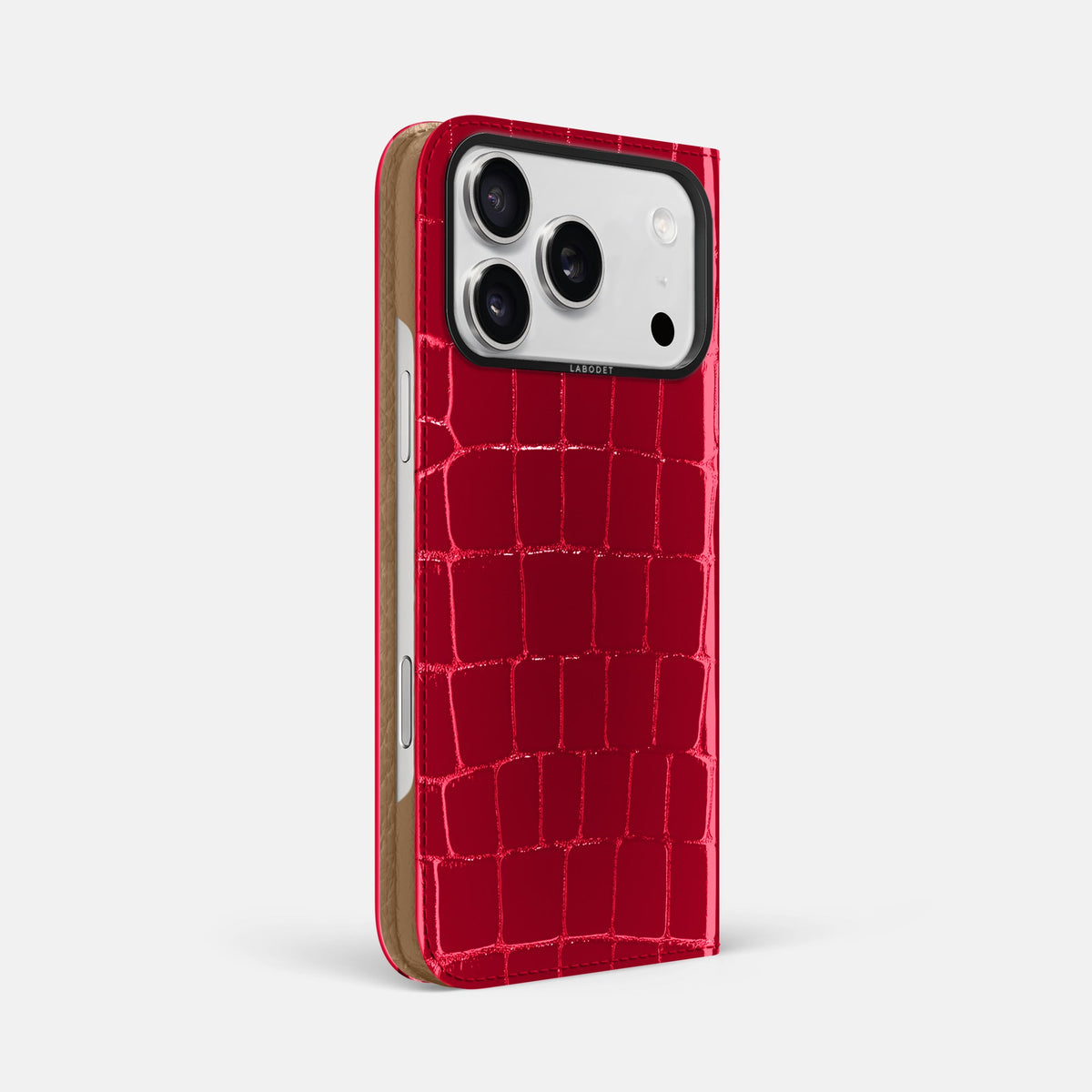Folio Case For iPhone 18 Pro Max In Shiny Alligator -1 | Cherry-Black