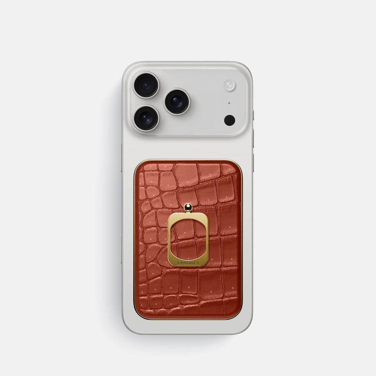 MagSafe Ring For iPhone 17 Pro In Porosus Crocodile -2 | Nuts-Gold