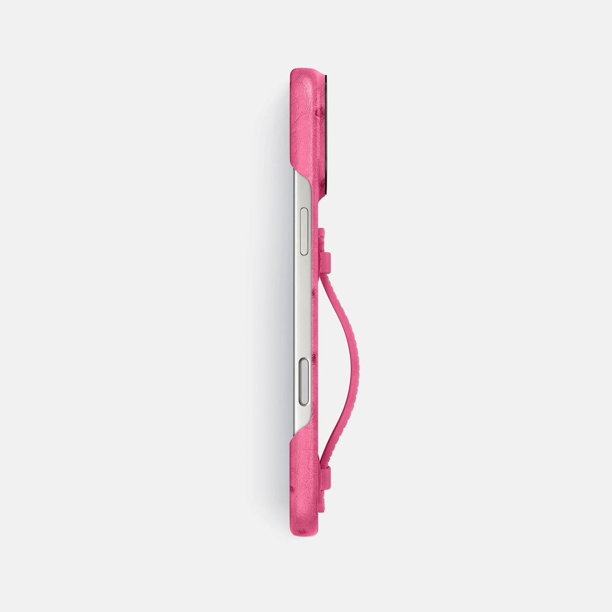 Center Handle For iPhone 18 Pro Max In Ostrich -2 | Pink-Black
