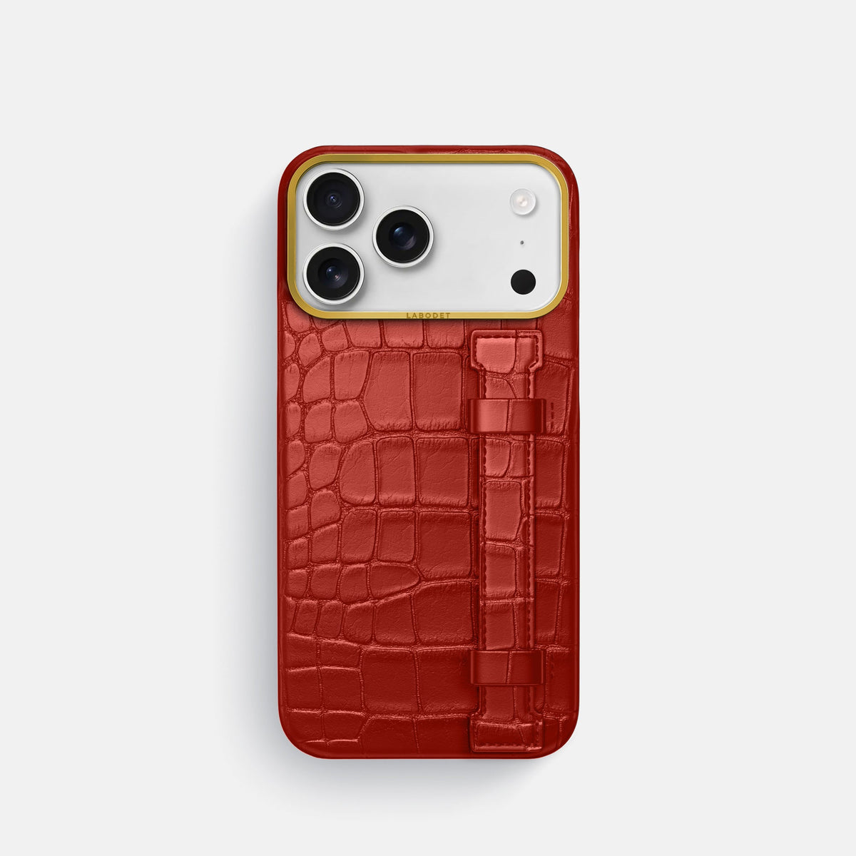 Handle Case For iPhone 18 Pro In Alligator -1 | Red-Gold
