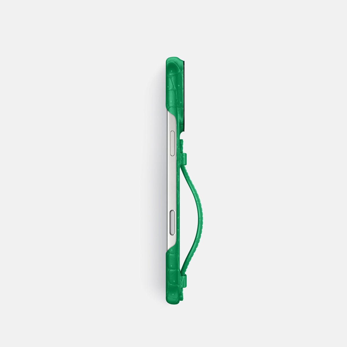 Center Handle For iPhone 18 Pro In Porosus Crocodile -2 | Cactus-Green-Black