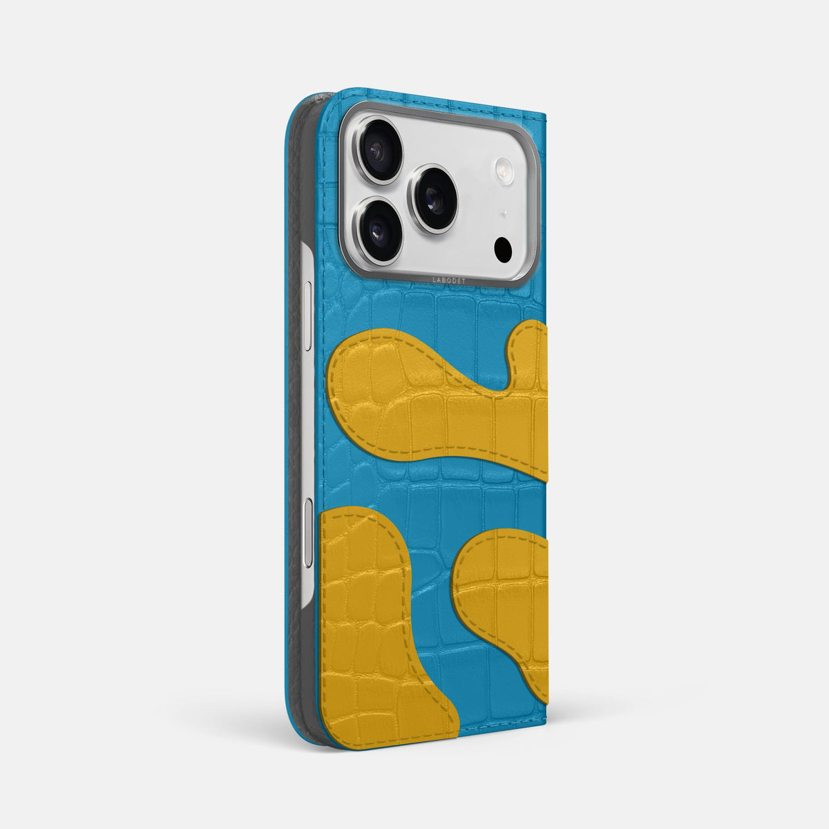 Camouflage Folio For iPhone 18 Pro Max In Alligator -1 | Curaçao-Blue-Steel